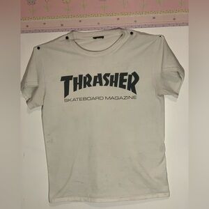 Thrasher White Short Sleeve Tee Skate and Destroy